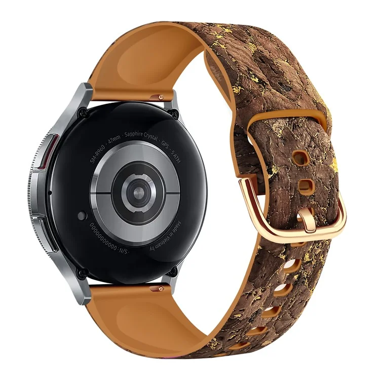 Bracelet de montre de 20 mm pour Samsung Galaxy Watch6 Classic 43 mm 47 mm / Watch6 40 mm 44 mm Véritable cuir d'arbre+bracelet en TPE - Style A
