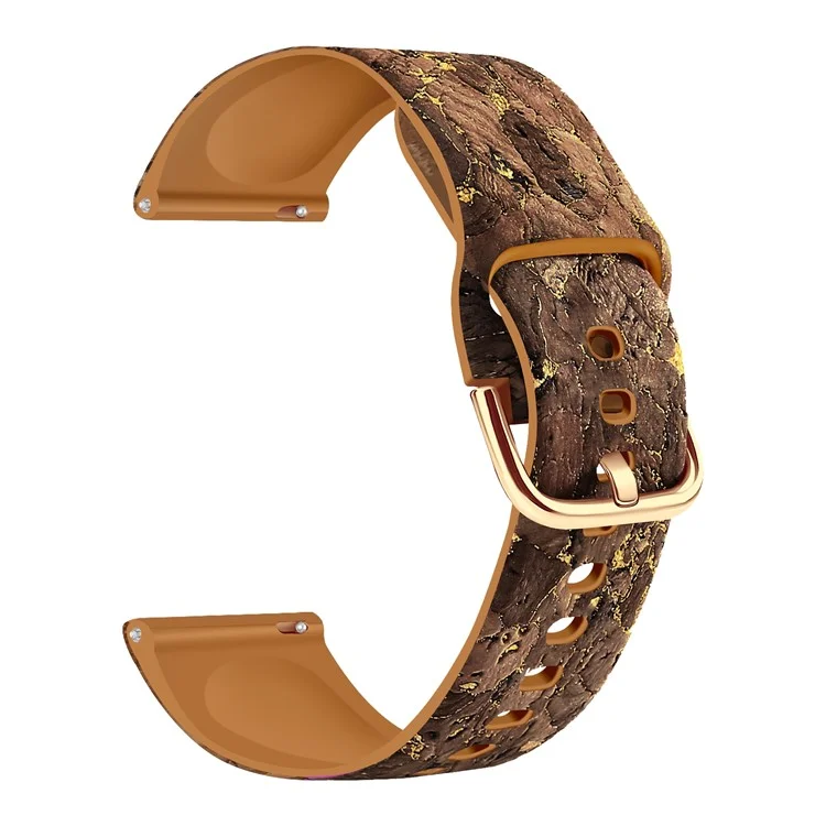 Bracelet de montre de 20 mm pour Samsung Galaxy Watch6 Classic 43 mm 47 mm / Watch6 40 mm 44 mm Véritable cuir d'arbre+bracelet en TPE - Style A