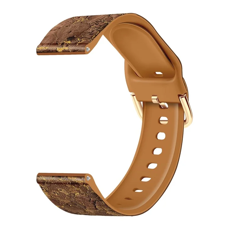 Bracelet de montre de 20 mm pour Samsung Galaxy Watch6 Classic 43 mm 47 mm / Watch6 40 mm 44 mm Véritable cuir d'arbre+bracelet en TPE - Style A