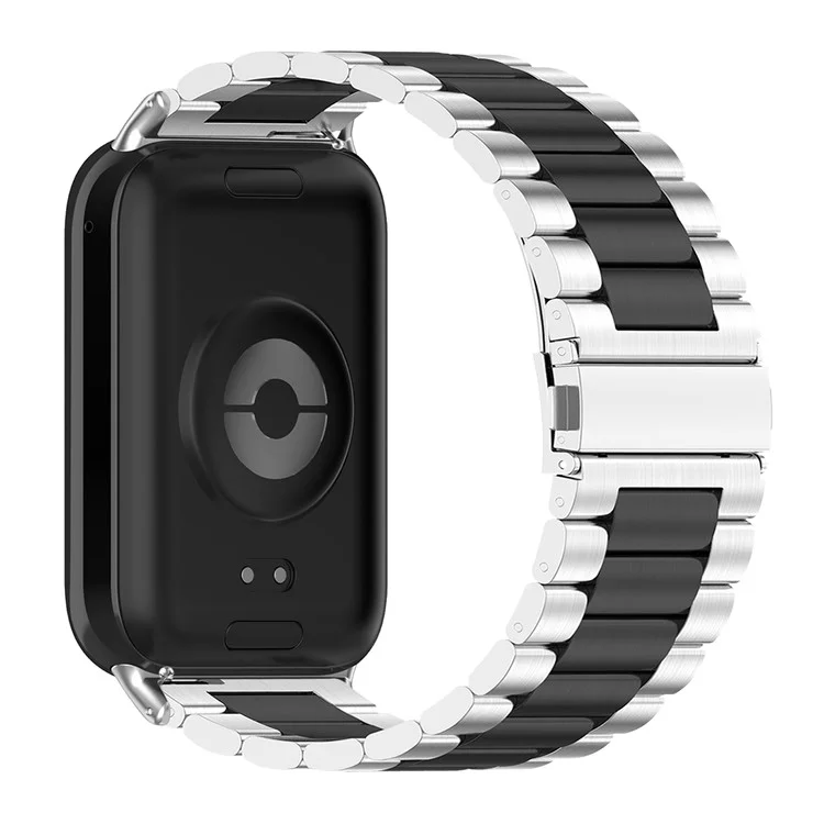 Per Xiaomi Smart Band 8 Pro Watch Band Cinturino in acciaio inossidabile con attrezzo, barra a molla - Argento / Nero / Argento