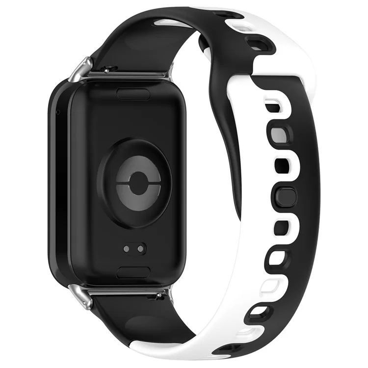 Für Xiaomi Smart Band 8 Pro / Redmi Watch 4 Silikon-Uhrenarmband Doppelfarben-Ersatzarmband - Schwarz+Weiß