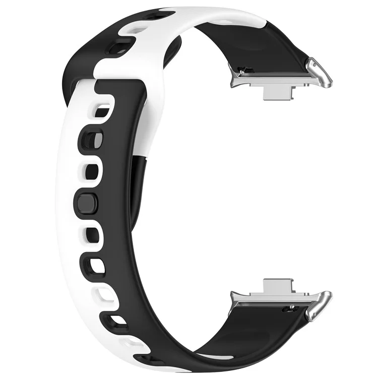 Für Xiaomi Smart Band 8 Pro / Redmi Watch 4 Silikon-Uhrenarmband Doppelfarben-Ersatzarmband - Schwarz+Weiß