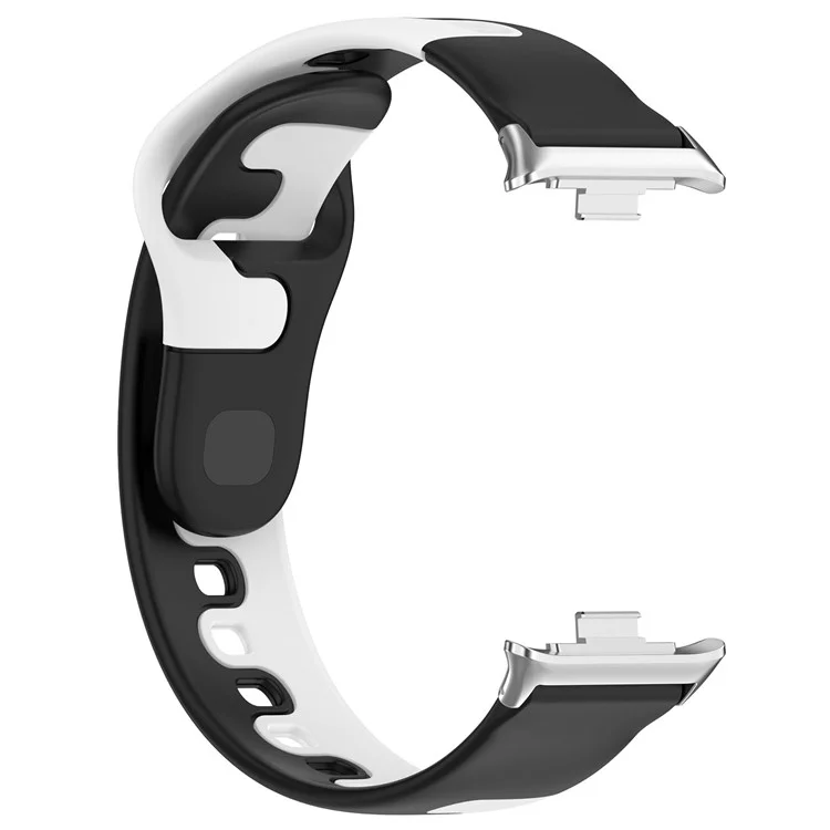 Für Xiaomi Smart Band 8 Pro / Redmi Watch 4 Silikon-Uhrenarmband Doppelfarben-Ersatzarmband - Schwarz+Weiß