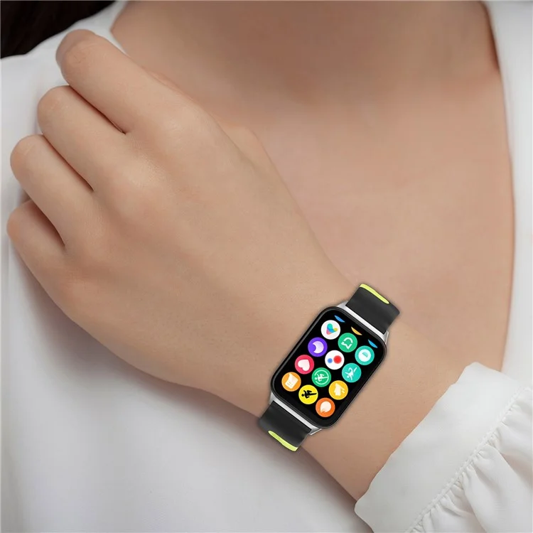 Für Xiaomi Smart Band 8 Pro / Redmi Watch 4 Silikon-Uhrenarmband Doppelfarben-Ersatzarmband - Schwarz+Weiß