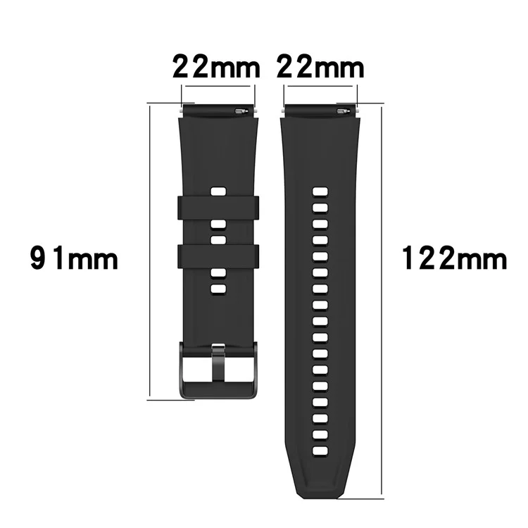Für Oppo Watch 4 Pro Silikon-Uhrenarmband 22mm verstellbares Armband - Schwarz