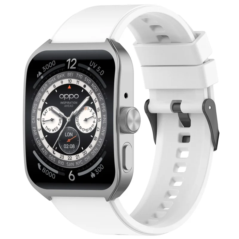 Para Oppo Watch 4 Pro Correa de Reloj de Silicona 22mm Ajustable - Blanco