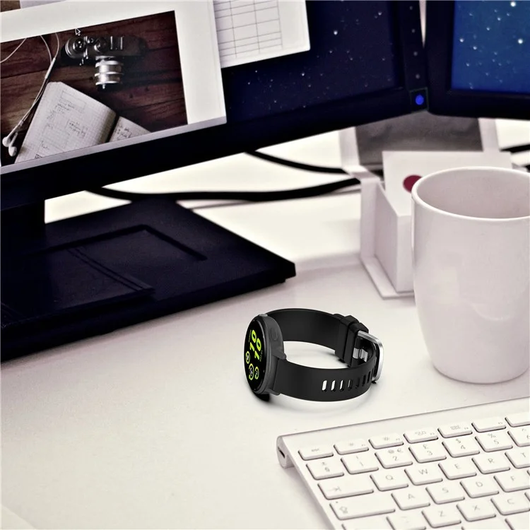 For Garmin vivoactive 5 / GarminActive 5 Watch Band 20mm Silicone Strap with Steel Buckle - Black