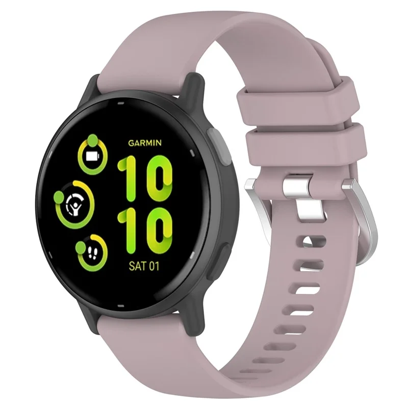 For Garmin vivoactive 5 / GarminActive 5 Watch Band 20mm Silicone Strap with Steel Buckle - Purple
