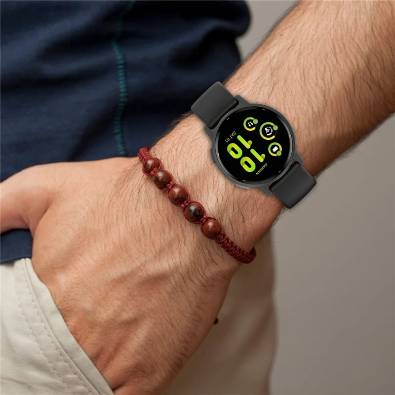 For Garmin vivoactive 5 / GarminActive 5 Watch Band 20mm Silicone Strap with Steel Buckle - Purple