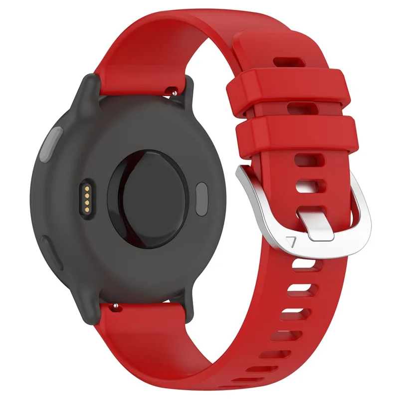 For Garmin vivoactive 5 / GarminActive 5 Watch Band 20mm Silicone Strap with Steel Buckle - Red