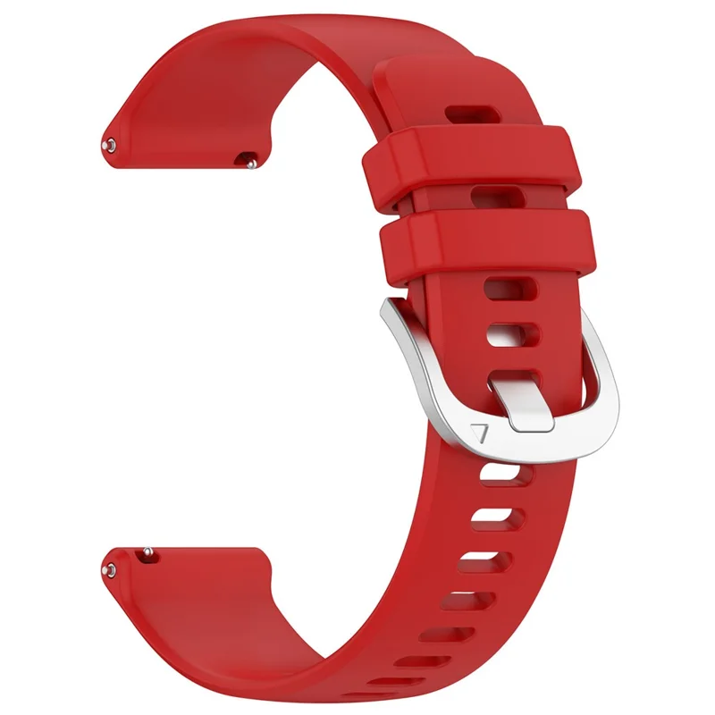 For Garmin vivoactive 5 / GarminActive 5 Watch Band 20mm Silicone Strap with Steel Buckle - Red