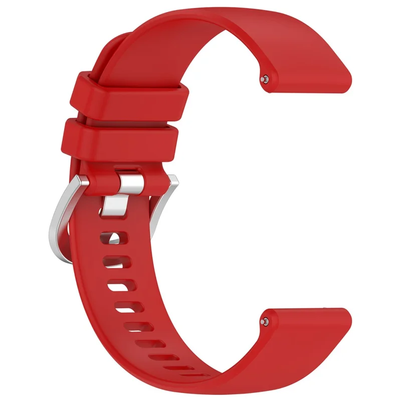 For Garmin vivoactive 5 / GarminActive 5 Watch Band 20mm Silicone Strap with Steel Buckle - Red