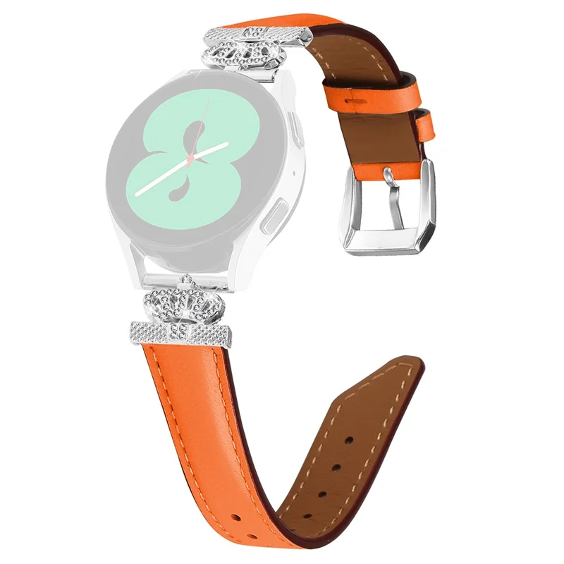 Crown Connector Watch Band for Huami Amazfit Cheetah Pro , 20mm Replacement Strap with Silver Buckle - Orange