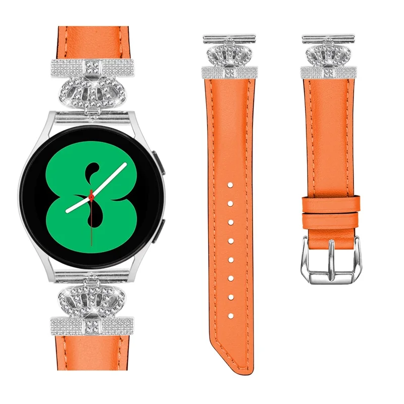 Crown Connector Watch Band for Huami Amazfit Cheetah Pro , 20mm Replacement Strap with Silver Buckle - Orange