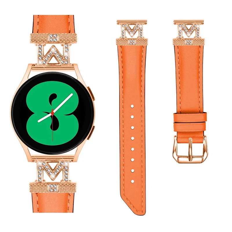 For Huami Amazfit Cheetah Pro Replacement Strap with Rose Gold Buckle, 20mm M-Shape Connector Watch Band - Orange