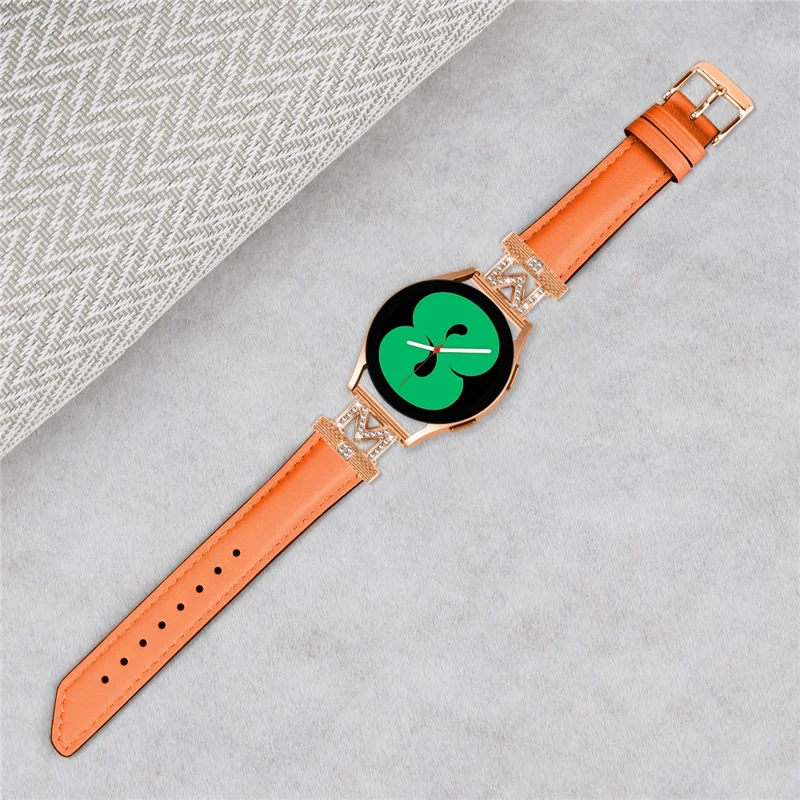 For Huami Amazfit Cheetah Pro Replacement Strap with Rose Gold Buckle, 20mm M-Shape Connector Watch Band - Orange