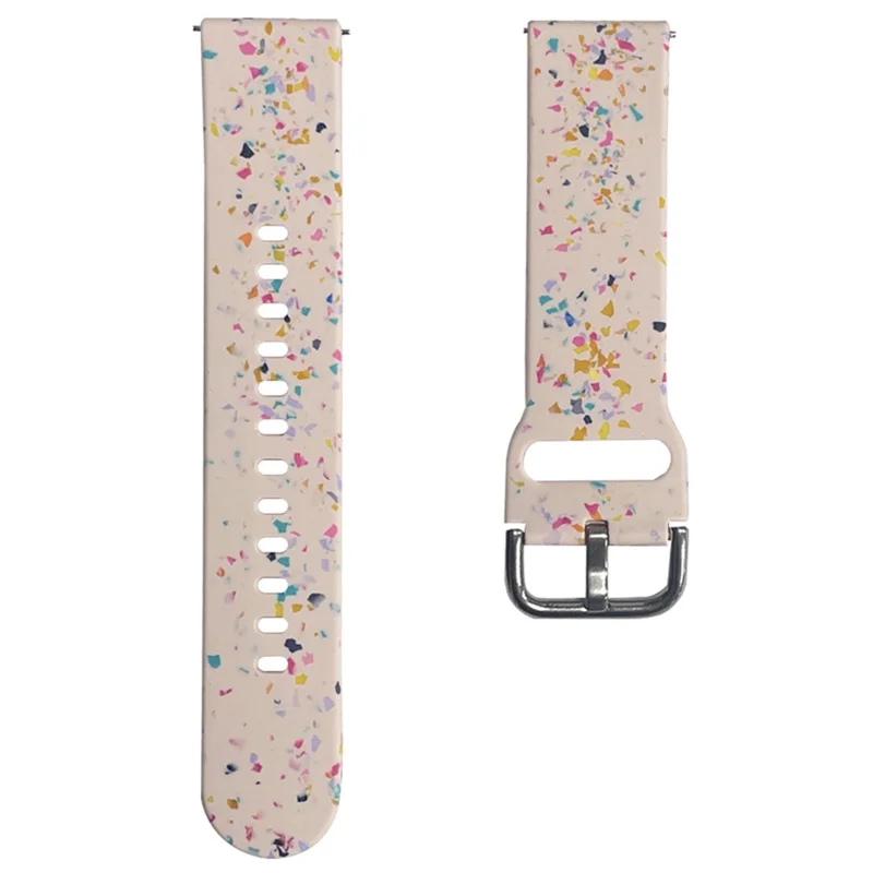 For Samsung Galaxy Watch3 45mm / Huawei Watch GT 42mm 46mm Watch Band 22mm Silicone Pattern Sport Strap - Pink