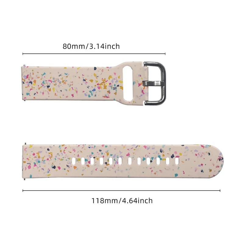 For Samsung Galaxy Watch3 45mm / Huawei Watch GT 42mm 46mm Watch Band 22mm Silicone Pattern Sport Strap - Pink