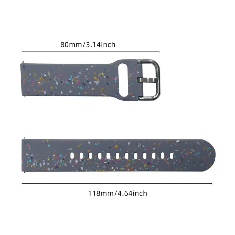 Para Samsung Galaxy Watch3 41mm / Huawei Watch GT 2 42mm Reemplazo de Banda 20mm Silicona Patrón Correa de Reloj - Gris Azulado