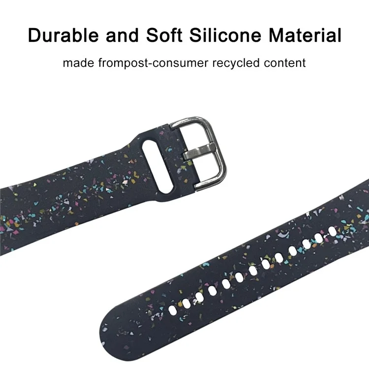 Pour Samsung Galaxy Watch FE 40mm / Watch6 / Watch6 Classic Bande Bracelet Souple en Silicone à Motif - Bleu Foncé