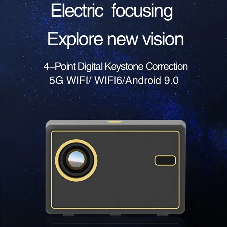 Y7 WiFi Proyector Portátil Full HD Office Home Theing Video Mini Proyector Kids Gift Media Player Para la Versión de YouTube - Enchufe de Ee. Uu.