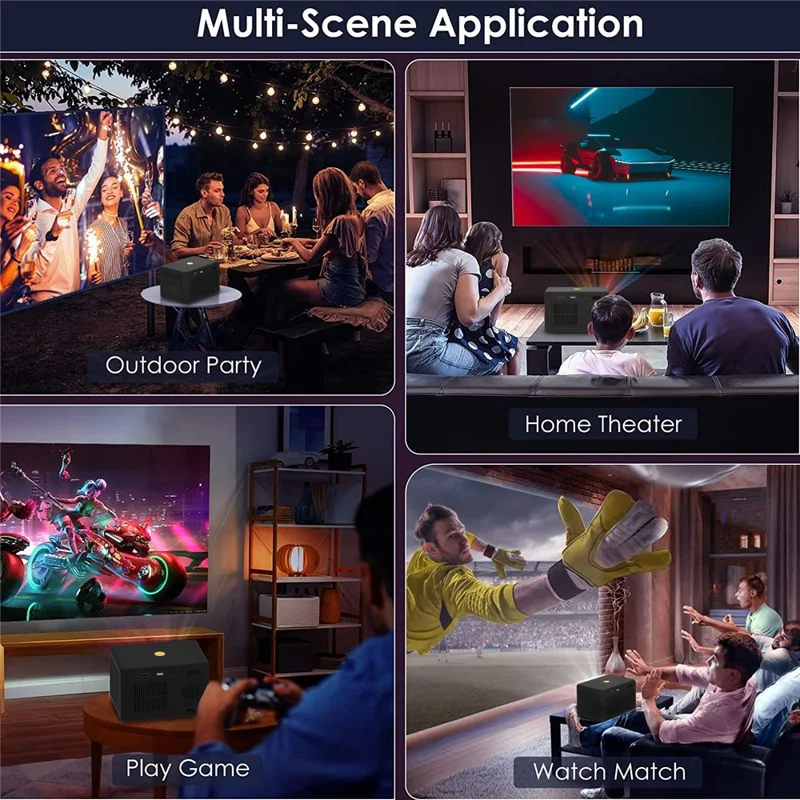 Y7 WiFi Portable Projector HD Office Home Theater Video Projector Kids Gift Media Player for YouTube Version - UK Plug