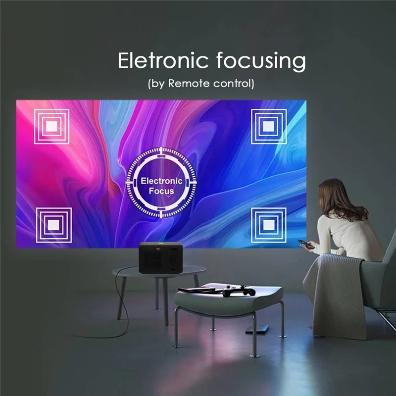 Y7 WiFi Portable Projector HD Office Home Theater Video Projector Kids Gift Media Player for YouTube Version - UK Plug