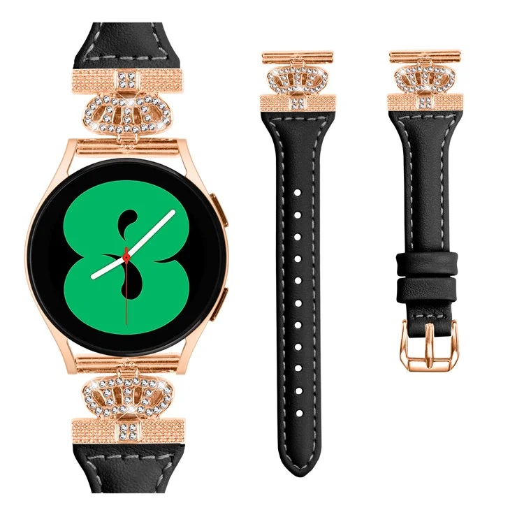 Per Samsung Galaxy Watch3 41mm / Watch4 40 / 44mm / Watch 5 40 / 44mm / Watch4 Classic 42 / 46mm Cinturino per Orologio Fibbia Rose Gold 20mm Bracciale - Nero