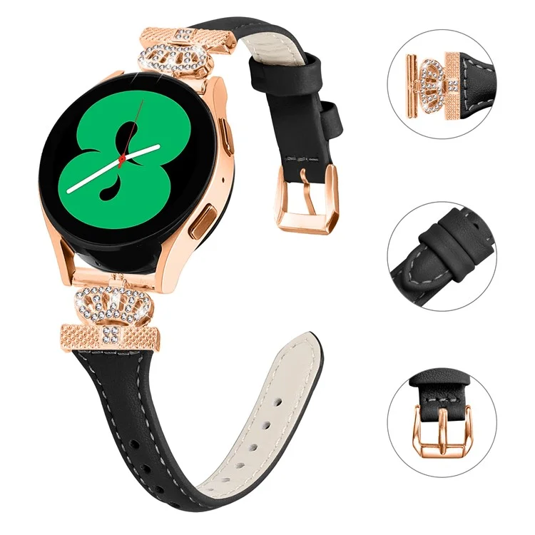 Per Samsung Galaxy Watch3 41mm / Watch4 40 / 44mm / Watch 5 40 / 44mm / Watch4 Classic 42 / 46mm Cinturino per Orologio Fibbia Rose Gold 20mm Bracciale - Nero