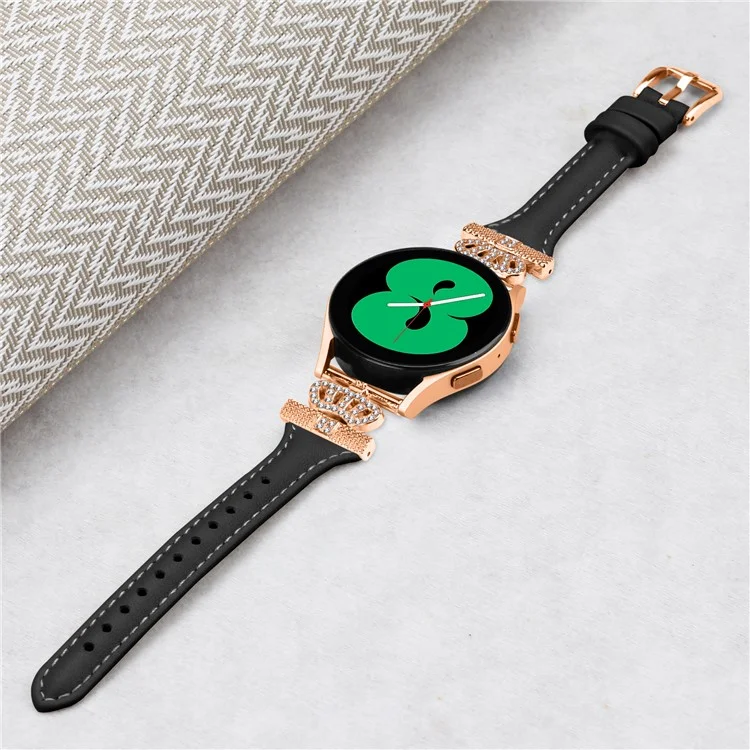 Per Samsung Galaxy Watch3 41mm / Watch4 40 / 44mm / Watch 5 40 / 44mm / Watch4 Classic 42 / 46mm Cinturino per Orologio Fibbia Rose Gold 20mm Bracciale - Nero