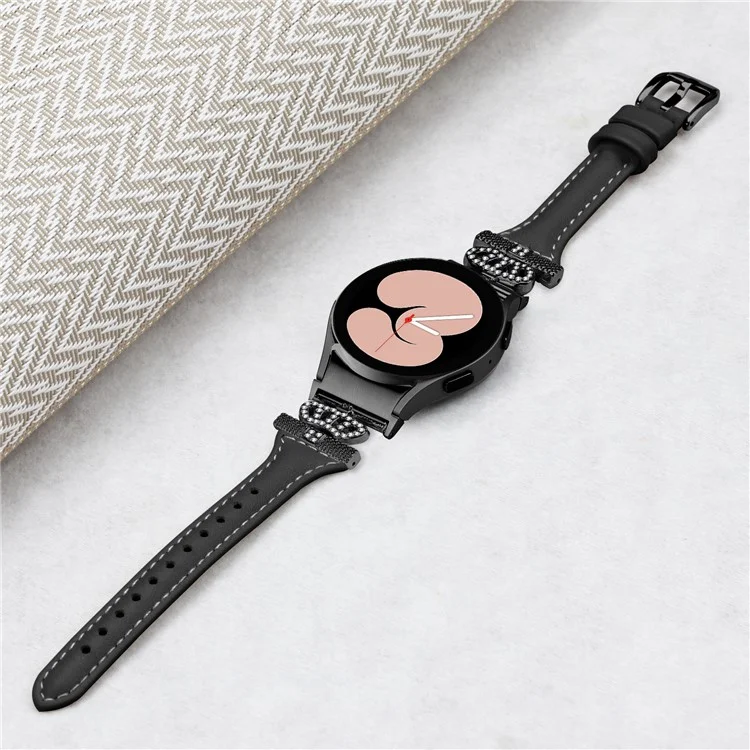 Черный ремешок с пряжкой для Samsung Galaxy Watch4 / Watch5 / Watch4 Classic / Watch4 Active / Watch5 Active Watchband Crown Connector Wrist Band - Черный