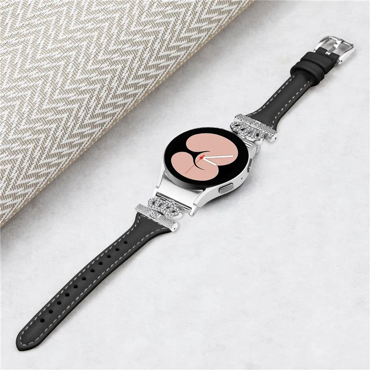 Sliver Buckle Strap für Samsung Galaxy Watch4 / Watch5 / Watch4 Classic / Watch4 Active / Watch5 Active Watch Band Kronensicherungsband - Schwarz