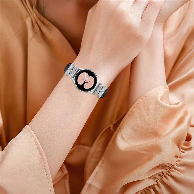 Sliver Buckle Strap für Samsung Galaxy Watch4 / Watch5 / Watch4 Classic / Watch4 Active / Watch5 Active Watch Band Kronensicherungsband - Schwarz