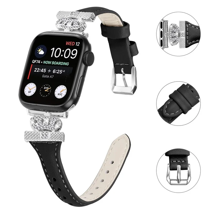 Silbernes Schnallenbrett für Apple Watch Series 10 46mm / Ultra 2 Ultra 49mm / Series 9 8 7 45mm / 6 5 4 SE (2023) SE (2022) SE 44mm / 3 2 1 42mm Uhr-Armband - Schwarz
