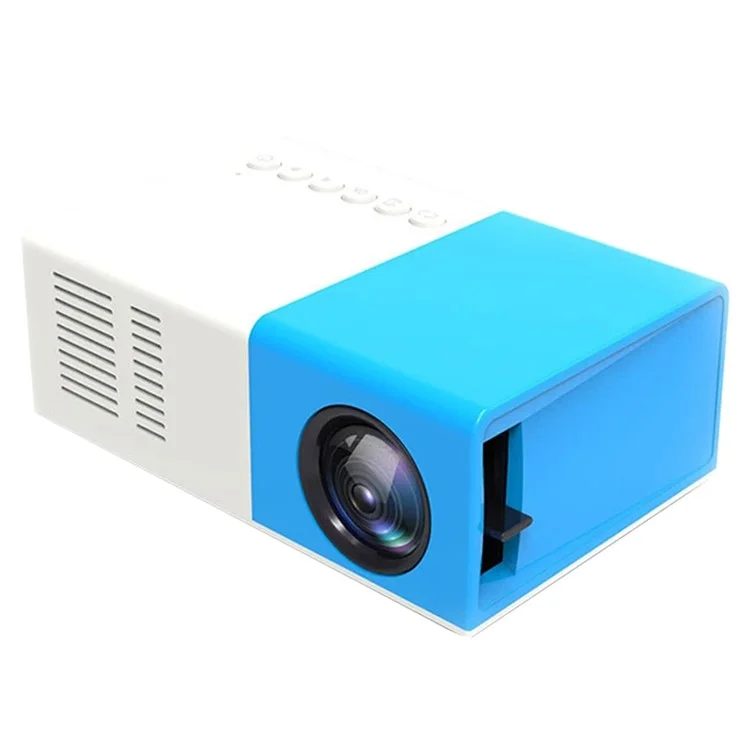 J9 480x360 HD 1080P Mini LED Projector Home Theater Portable Pocket Beamer Built-in Speaker, Basic Version - Blue / UK Plug