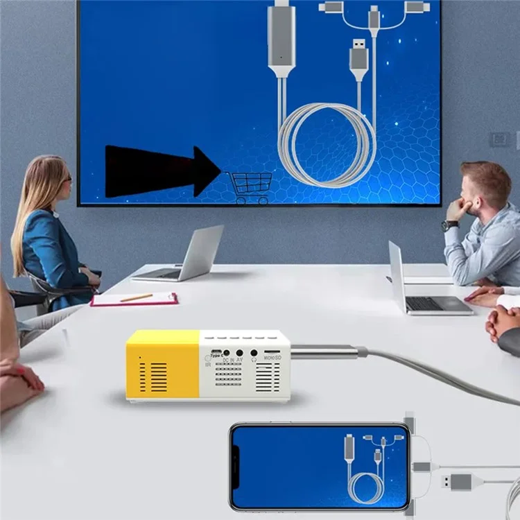 J9 480x360 HD 1080P Mini LED Projector Home Theater Portable Pocket Beamer Built-in Speaker, Basic Version - Blue / UK Plug