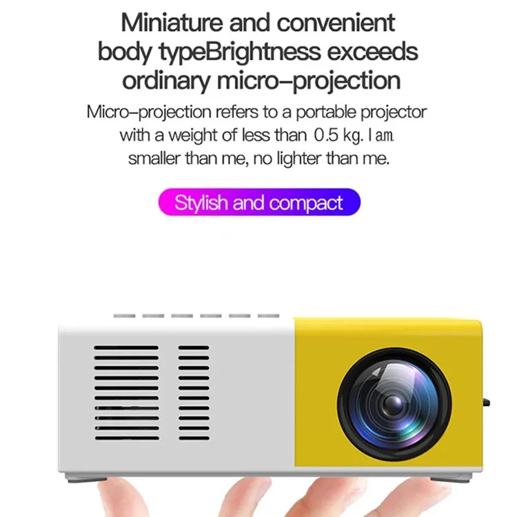 J9 480x360 HD 1080P Mini LED Projector Home Theater Portable Pocket Beamer Built-in Speaker, Basic Version - Blue / UK Plug