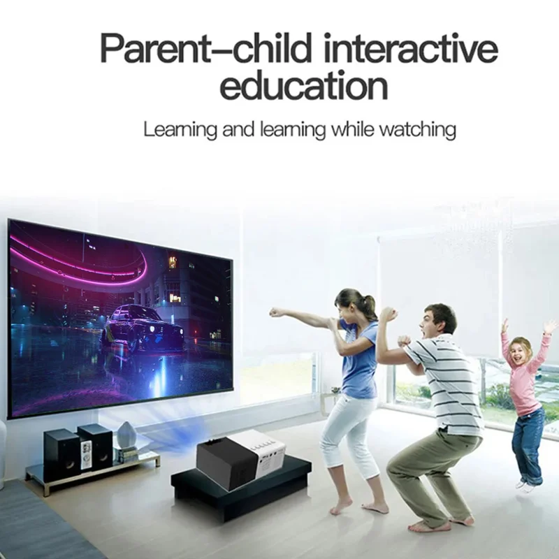 J9 480x360 HD 1080P Mini LED Projector Home Theater Draagbare Pocket Beamer met ingebouwde luidspreker, Basisversie - Zwart / AU-stekker