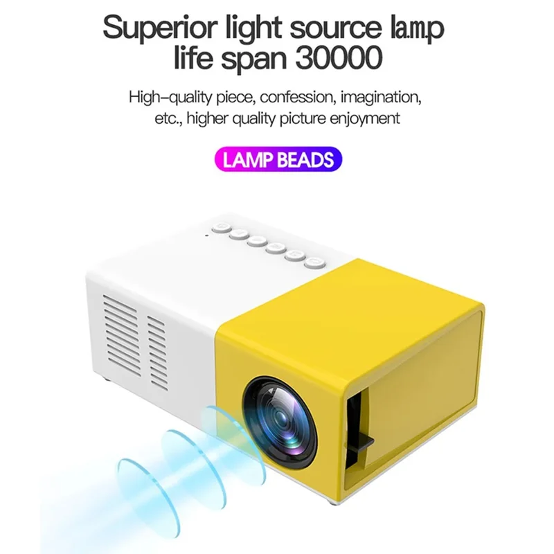 J9 Pro Portable Pocket Beamer 480x360 HD 1080P Mini LED Projector Home Theater, Miracast Version (with HD Interface) - Blue / EU Plug