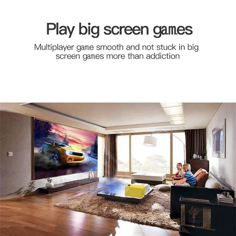 J9 Pro Portable Pocket Beamer 480x360 HD 1080P Mini LED Projector Home Theater, Miracast Version (with HD Interface) - Black / EU Plug