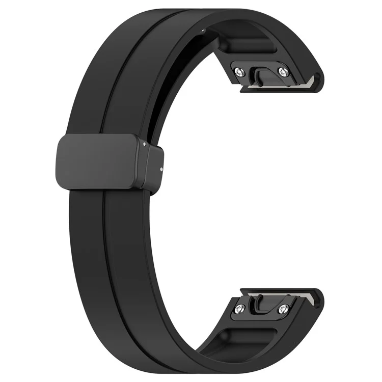 Для Huawei Watch GT 4 46mm / Samsung Galaxy Watch3 45mm / Garmin Venu 3 Black Buckle Watchband 22mm Магнитный силиконовый ремешок - Черный