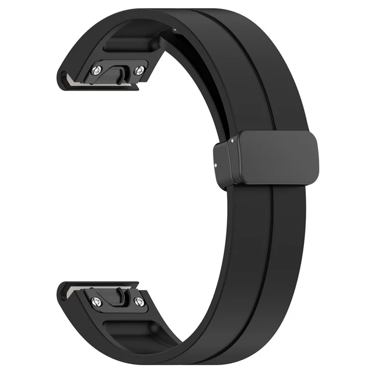 Для Huawei Watch GT 4 46mm / Samsung Galaxy Watch3 45mm / Garmin Venu 3 Black Buckle Watchband 22mm Магнитный силиконовый ремешок - Черный