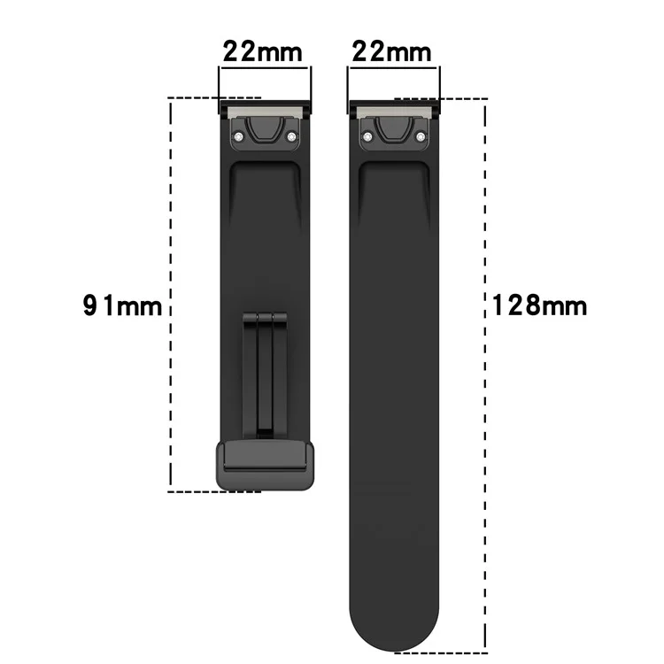 Для Huawei Watch GT 4 46mm / Samsung Galaxy Watch3 45mm / Garmin Venu 3 Black Buckle Watchband 22mm Магнитный силиконовый ремешок - Черный