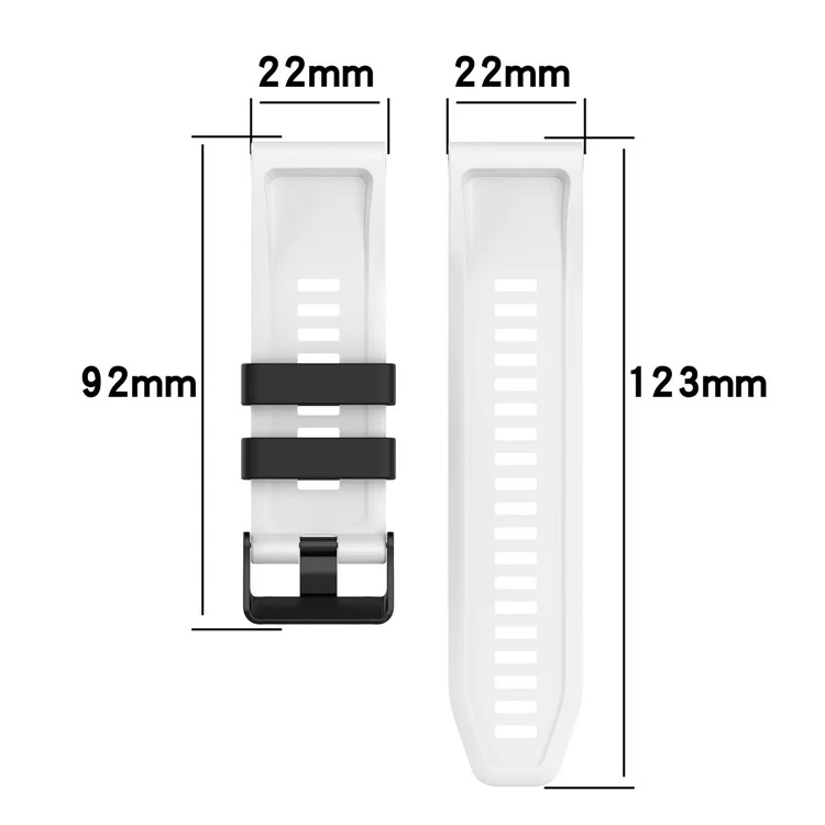For Garmin Fenix 7 Pro  Silicone Watch Bands Dual-color Horizontal Stripes Wrist Strap - Black / White