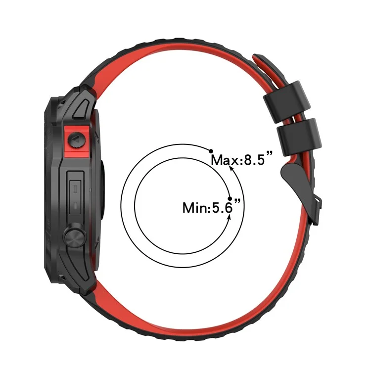 For Garmin Fenix 7 Pro  Silicone Watch Bands Dual-color Horizontal Stripes Wrist Strap - Black / White