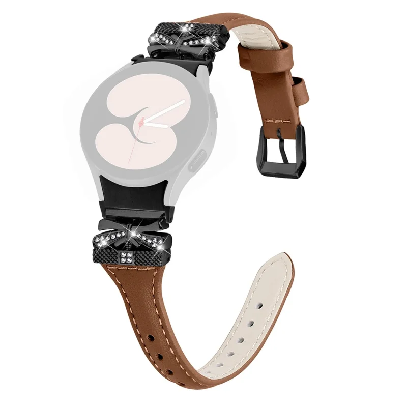Faixa de Fivela Preta para Samsung Galaxy Watch6 44mm / Watch6 Classic 43mm / 47mm Pulseira de Relógio Ajustável - Marrom