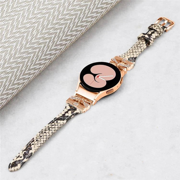 Rose Gold Buckle Strap for Samsung Galaxy Watch4  /  Watch5  /  Watch4 Classic  /  Watch4 Active  /  Watch5 Active Stylish Watchband - Snake Texture