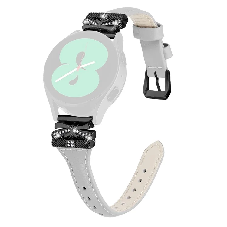 Für Samsung Galaxy Watch3 41mm / Watch FE 40mm / Watch4 / Watch5 / Watch4 Classic / Watch5 Active Watchband Black Buckle 20mm - Grau