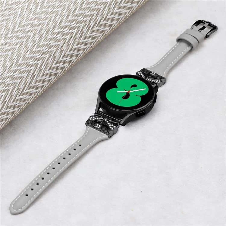 Für Samsung Galaxy Watch3 41mm / Watch FE 40mm / Watch4 / Watch5 / Watch4 Classic / Watch5 Active Watchband Black Buckle 20mm - Grau