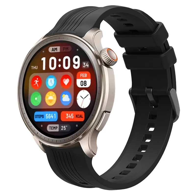 For Huami Amazfit Balance (A2286) Silicone Strap Wrist Watch Band with Watch Frame Cover - Black